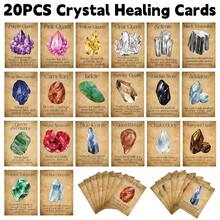 20Pcs Crystal Healing Cards - 2.5*3.5inch Watercolor Crystal Meaning Oracle Cards, Pocket Size Chakra Meditation Cards, Spiritual Divination Tarot Deck For Beginners, Reiki Energy Work & Crystal Reference Guide - View 7