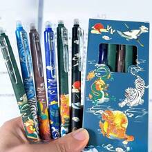 14pcs/Set Erasable Chinese Mythology Element Neutral Pens, 0.5mm Tip, Black & Blue Ink, Smooth Writing & Quick Drying, Suitable For Students & Office Use - Multicolor - View 5
