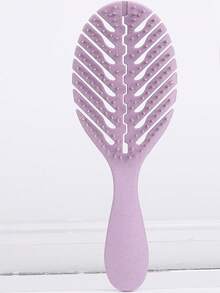 2pcs Oval Hollow Textured Hair Brush Set, Scalp Massage Comb And Wide-Tooth Comb, Anti-Static Wet & Dry Use, Gentle No Pulling, Reduce Breakage And Frizz, Add Volume, Suitable For Curly/Straight/Coarse Hair Women And Girls Daily And Salon Use Portable Brush Set - Multicolor - View 16