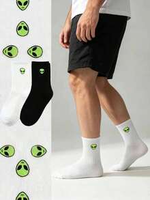 6 par Alien Jacquard-strumpor med samma könsdesign, personliga, bekväma och avslappnade strumpor - Multifärgad - Visa 1