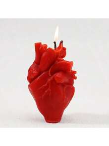 1 pieza Vela con aroma con forma de corazón, hecha a mano con ligera variación de color - 1PC - Ver 11