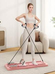 Pilates 滑動板 | 多功能折疊健身板，全身綜合訓練設備，居家盆底肌訓練器，滑雪模擬器，腿部纖瘦器，大腿內側鍛鍊器，附阻力帶，產後恢復健身設備，亦可用作俯臥撐訓練板 - 彩色 - 查看 1