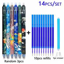 14pcs/Set Erasable Chinese Mythology Element Neutral Pens, 0.5mm Tip, Black & Blue Ink, Smooth Writing & Quick Drying, Suitable For Students & Office Use - Multicolor - View 7