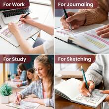 Lined Journal Notebook For Women & Men, Hardcover Leather Journal For Writing, A5 College Ruled Notebook For Work & Note Taking, Perfect For Office School Home Supplies, 160 Pages, Butterfly - B-retro Argyle - View 6