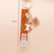 1pc Women's New Alloy Drip Oil Otter Cute Pendant, Rhinestone Heart Tree Resin Tag Charm, ATM Card Remover, Long Nail Card Puller, Keychain, Practical Bag Charm Accessories Keychains Teacher Gift - Multicolor - View 3