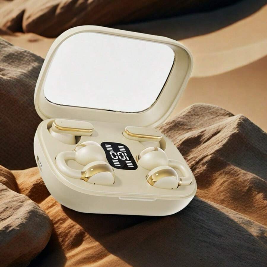 Earbud TWS Kembar Model Baru 2026 - Earphone Pasangan Mini, Desain In-Ear/Clip-On, Bluetooth 5.4, Koneksi Dua Perangkat, Driver Dinamis 10mm, Pas Nyaman, Kompatibel dengan Ponsel Android, Gaya Earbud/Earphone, Hadiah untuk Hari Halloween