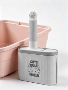 Juego de palas para arena de gato multicolor con estante de almacenamiento, incluye bolsas de basura. Diseño ergonómico & a prueba de olores, ahorra espacio para la caja de arena, adecuado para hogares con múltiples gatos, excelente regalo para dueños de mascotas. - Multicolor - View 8