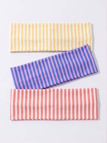 3 chiếc băng đô kẻ sọc cho nữ, băng đô co giãn bản rộng phong cách Boho chống trượt, băng thấm mồ hôi dùng cho yoga, tập luyện, chạy bộ và thời trang hàng ngày mùa hè, du lịch, sinh nhật. - Nhiều màu - Xem 9