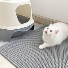 1.2厘米厚防水猫砂垫，双层可水洗猫砂收集垫，适用于小型、中型和大型猫砂盆 - 灰色 - 查看 8