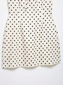 Vestido corto elegante con estilo minimalista, lazo y lunares, de moda europea y americana, para mujer, nueva colección primavera/verano de DEEKA - Blanco con lunares negros - Ver 9