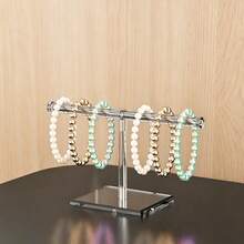 1pc Transparent Acrylic Jewelry Organizer Rack, Dual-Function As Bracelet Holder, Suitable For Necklaces, Rings, Watches Display And Jewelry Storage, Home Decor - Multicolor - View 4