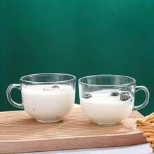 Cốc thủy tinh ăn sáng, cốc sữa ngũ cốc, có thể dùng làm cốc sữa, cốc ngũ cốc, cũng thích hợp để pha trà, nước chanh, trà trái cây, sữa chua, tráng miệng; phù hợp cho gia đình, văn phòng, tiếp khách, rất tiện dụng. Thân cốc tròn với tay cầm trơn tru, thiết kế đơn giản và đa năng. - Cốc ăn sáng - Xem 6