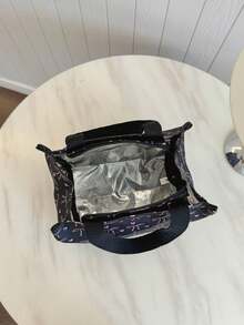 便攜保溫午餐袋 便當袋 保溫晚餐袋 加厚可愛午餐/水果袋 學生用 蝴蝶結圖案 保冷袋 - 彩色 - 查看 8