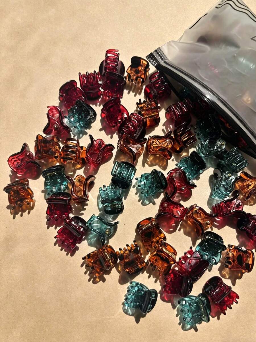20pcs Brown Mini Hair Clips, Suitable For Women's Hairstyle Design, Can Be Used To Decorate Braids And Fluffy Bangs - Multicolor - View 1