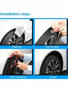 1pc Matte PVC Fender Flare Protector, Anti-Scratch, Anti-Collision Protective Strip For Car Front Fender - A - View 9