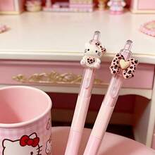 Bộ 5/10 bút bi gel KT Cat 0.5mm ngẫu nhiên, màu hồng nữ tính, bút bấm, viết trơn tru, nhanh khô, không làm hỏng giấy, thích hợp để ghi chú, viết nhật ký, ghi nhớ văn phòng, làm quà tặng hoặc sử dụng cá nhân. - Bộ - Xem 4