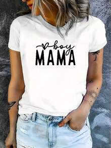 Camiseta casual de manga corta para mujer 1 pieza 100% algodón pesado - Cuello redondo cómodo, tops suaves y adorables. - Blanco - Ver 3