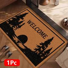 1pc Forest Pattern Printed Linen Kitchen Rug, Bathroom Mat, Doormat, 3D Printed Rectangle Carpet For Living Room, Bedroom, Hallway, Bathroom, Laundry Room - Polyester Rug For Indoor And Outdoor Home Decor - Multicolor - View 12