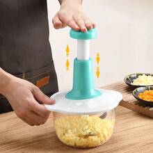 Procesador de pasta de ajo con prensa Manual, rebanador de verduras tipo prensa, picadora de carne multifuncional para el hogar - Gris - Ver 1
