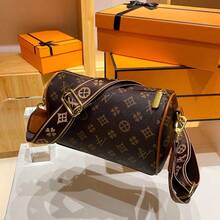 SSUPSHYLIF Luxury Monogram Crossbody Bag For Women, Classic Boston Style Shoulder Handbag With Wide Adjustable Strap, Fashion Designer Inspired PU Leather Satchel Purse - 棕色 - 查看 9