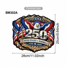 美国独立250周年爱国汽车贴纸 - 防水防紫外线乙烯基贴纸，1776-2026独立日贴纸，适用于卡车、SUV、车窗、笔记本电脑、水瓶 - 鷹車貼 - 查看 10