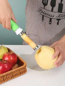 伸縮式不鏽鋼水果去核器 2合1 多功能水果削皮去核工具，蘋果梨子去核器，廚房水果去核工具 - 彩色 - 查看 5