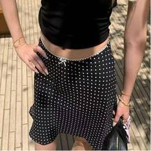Falda Larga de Verano para Mujer, Cintura Alta, Estilo Coreano, Color Rosa Sólido, Falda de Cola de Pez - negro 2 - Ver 4