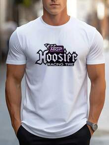 Men's Plus Size T-Shirt With The HIGP Logo From Hoosier Racing Tire For Motorsport Fans And Racing Drivers. - White - View 2