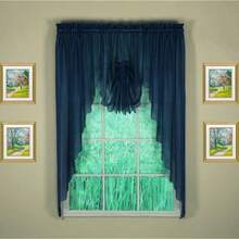 Today's Curtain Emelia Original Voile Swagger Par de 63 Pulgadas, Azul Marino, 90 Pulgadas de Ancho x 63 Pulgadas de Largo - Azul marino - Ver 8