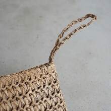 Bolsa Clutch Bolsinha Mão Palha Alça Porta Celular Níquel - Caramelo - Visão 3
