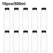 1pc/4pcs/10pcs -120ML/ 250ML/450ML-Leak-Proof Clear Plastic Juice Bottles - Perfect For Smoothies,Milk & Homemade Beverages - Juicing Containers - Clear - View 29
