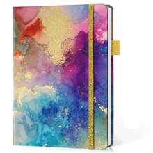 Cuaderno de diario con líneas para mujeres y hombres, cuaderno de piel con tapa dura para escribir, cuaderno de rayas universitarias A5 para trabajo y toma de notas, perfecto para oficina, escuela y suministros para el hogar, 160 páginas, mariposa - Salpicadura de N colores - Ver 1