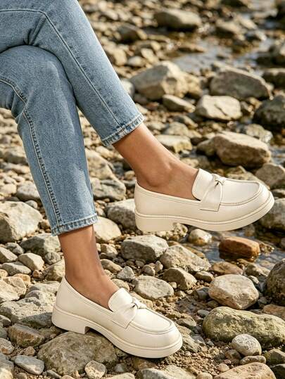 Women's Bow Decor Casual Loafers For Daily Commute