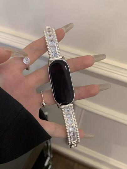 1 Piece Of Women's Summer Vacation Style, Sparkling Diamond Zirconia Versatile Metal Strap, Suitable For Xiaomi Band 8 Pro/9 Pro,For Mi Band 3/4/5/6/7,8/8 NFC/9/9 NFC/10/10 NFC, For Redmi Watch4/Watch5
