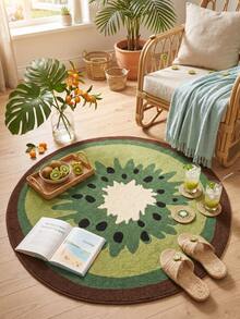 1pc Round Kiwi Fruit Pattern Doormat, Suitable For Bathroom And Living Room Decor, Funny Design, Bathroom Mat, Bathroom Carpet, Doormat, Small Rug, Carpet, Mat, Home Decor, Area Rug, Outdoor Mat, Home Decor, Area Carpet, Bedroom Carpet, Washable Rug - A - View 3