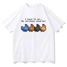 Camiseta  "Tengo que ir, mis gallinas me necesitan" para hombre/mujer, ropa Harajuku, camiseta unisex de algodón, camisetas con estampado gráfico. - 5 - Ver 14
