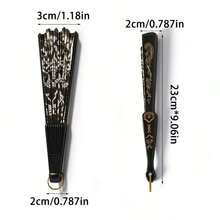 2 piezas Abanicos plegables vintage negro y dorado, estilo palaciego europeo, accesorios de fotografía para bodas y baile, abanicos decorativos portátiles del mismo estilo, adecuados para bodas, recuerdos, baile, fotografía, fiestas, cosplay, enfriamiento en verano, festivales - Multicolor - Ver 7