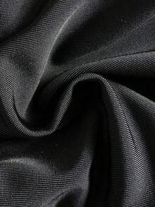 Conjunto de traje de baño tipo tankini de 3 piezas de unicolor, diseño de tirantes anchos con aros para un soporte cómodo, estilo de playa de moda, perfecto para fiestas de playa y piscina en verano Blanco - Negro - Ver 5