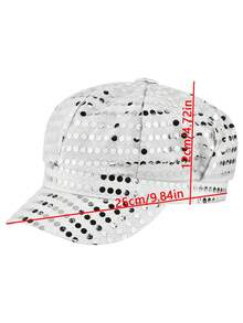 1/2pcs D EXCEED 70s Style Sequin Rhinestone Hat, Women's Party Dance Hat, Disco Daily Wear, Birthday Ball, Ballroom Stage Performance Carnival Accessory - Multicolor - View 12