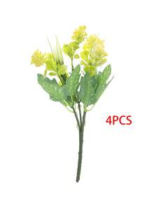 Ramo artificial de Gypsophila de color amarillo cálido, adecuado para decoración del hogar, decoración de escritorio, accesorios de fotografía, oficina, decoración del pasillo de la boda y decoración de la fiesta nupcial - Amarillo - Ver 7