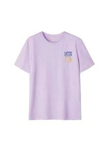 Women's Short-Sleeved T-Shirt With Round Neck And Lemon Print, Casual Holiday Style, Fashionable Summer T-Shirt, Everyday Wear, White Color. - 紫色 - 查看 4