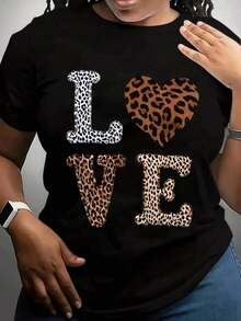 Camiseta de Mujer con Estampado de Leopardo y Corazones - Top con Estampado Animal en Marrón y Negro para Uso Diario Casual o en el Día de San Valentín - Lavable a Máquina, Cuello Redondo, Manga Corta, Ajuste Cómodo, Diseño Moderno, Tela Suave, Estilo de Fin de Semana, Declaración de Personalidad, Diseño con Estampado de Leopardo, Entrega desde Almacén Local, Algodón Suave, Comodidad, Disfruta de Descuentos, Adecuada para Pascua, Halloween, Acción de Gracias, Navidad, etc. - Blanco - Ver 7