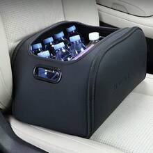 Caja de almacenamiento para automóvil inspirada en la textura de cuero lujoso, cubo de almacenamiento espacioso con apertura en el asiento del pasajero delantero, caja de almacenamiento de lujo de alta capacidad para el interior del automóvil, elemento esencial y multifuncional para el almacenamiento en el automóvil - Multicolor - Ver 3