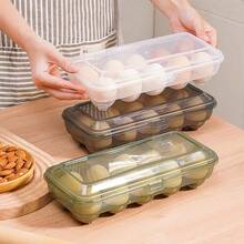 Caja de almacenamiento de huevos de 10/15 rejillas, caja de plástico transparente portátil para mantenimiento fresco de huevos, contenedor de almacenamiento para refrigerador, herramienta de cocina - B1 - Ver 1
