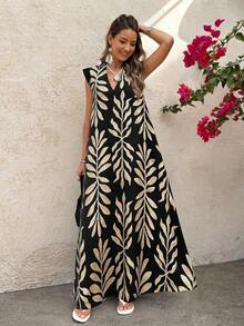 YHHEMERY ROSE Vestido largo retro con estampado para mujer, ropa de otoñoYHH - Multicolor - Ver 4