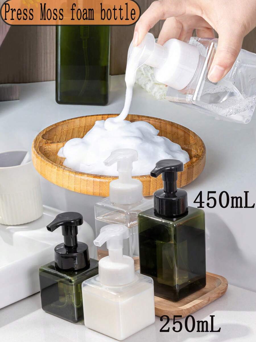1个泡沫瓶，多功能泵式泡沫分配瓶，泡沫发生器空瓶，适用于洁面乳、洗手液、洗发水、皂角、皂树皮水，浴室收纳泡沫液体起泡器（白色，绿色）（250毫升/450毫升） - 多色 - 查看 1