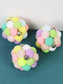 1pc Random Color Cat Bell Ball Toy - Handmade Colorful Balls For Cats Doing Exercise And Scratching Toy - Interactive Chasing & Chewing Toys Within Bell Cat Toys For Indoor Cats - View 5