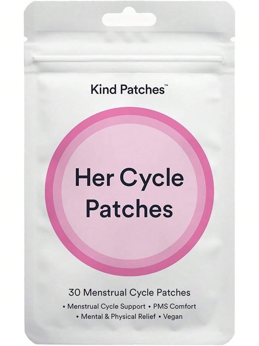 Kind Patches Her Cycle Patches With Chasteberry, Artichoke, Dong Quai, Ginger Extract, Turmeric, And Ashwagandha - Vegan - 30 Count - 1 - View 1