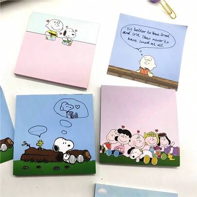 1 tờ giấy ghi chú Snoopy, thẻ đánh dấu trang di động, đồ dùng học tập và văn phòng phẩm, giấy ghi chú dễ thương thích hợp để đóng gói quà tặng và trang trí tiệc.