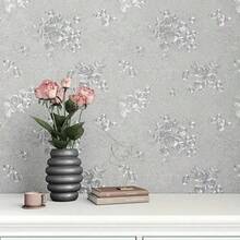 1 Roll Silver Rose Floral Waterproof Removable Self-Adhesive Wallpaper Suitable For Living Room, Kitchen, Bedroom, Dormitory, Furniture Renovation, Vintage Aesthetic Decorative Wallpaper 45CM*100CM/300CM/500CM - Silver - View 8